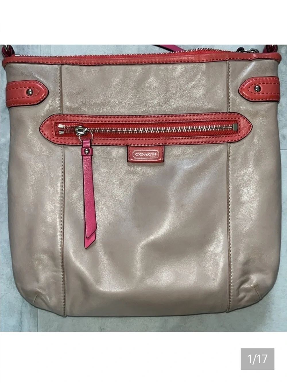 Coach  Daisy Spectator Crossbody bag   Tan coral /Hot pink accents  Shoulder Bag